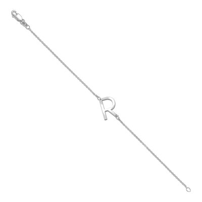 Sterling Silver Letter R Bracelet – view 2
