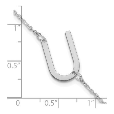 Sterling Silver Letter U Bracelet – view 3