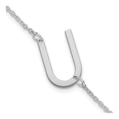 Sterling Silver Letter U Bracelet