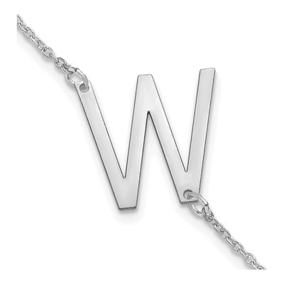 Sterling Silver Letter W Bracelet