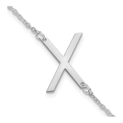 Sterling Silver Letter X Bracelet