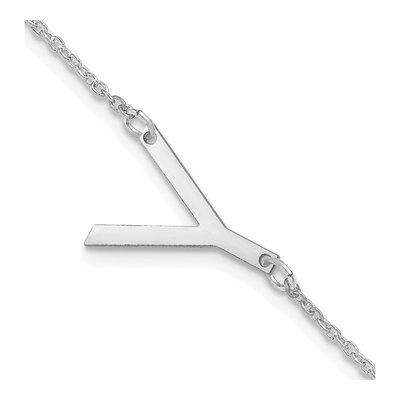 Sterling Silver Letter Y Bracelet