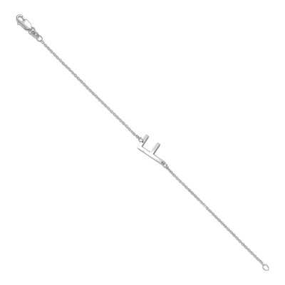 14K White Gold Letter F Bracelet – view 2
