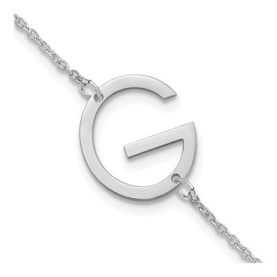 14K White Gold Letter G Bracelet