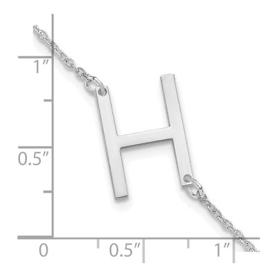 14K White Gold Letter H Bracelet – view 3
