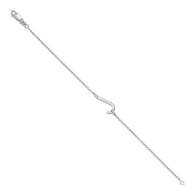 14K White Gold Letter J Bracelet – view 2