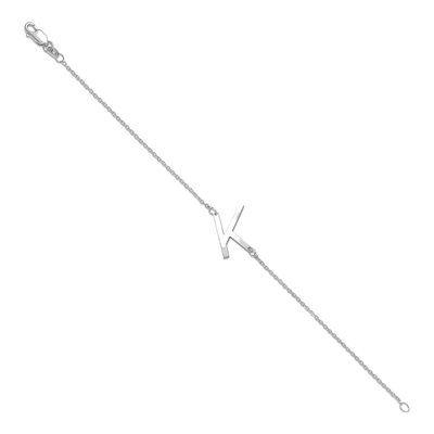 14K White Gold Letter K Bracelet – view 2