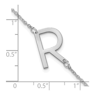 14K White Gold Letter R Bracelet – view 3