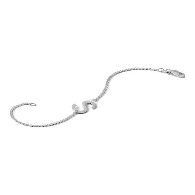 14K White Gold Initial S Bracelet – view 5