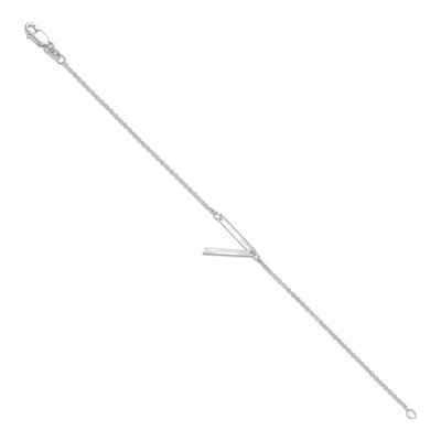 14K White Gold Letter V Bracelet – view 2