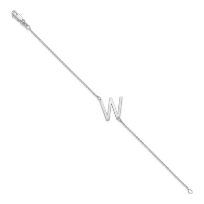 14K White Gold Letter W Bracelet – view 2