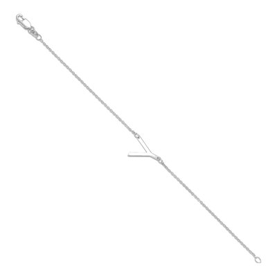 14K White Gold Letter Y Bracelet – view 2
