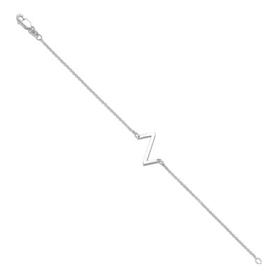 14K White Gold Letter Z Bracelet – view 2