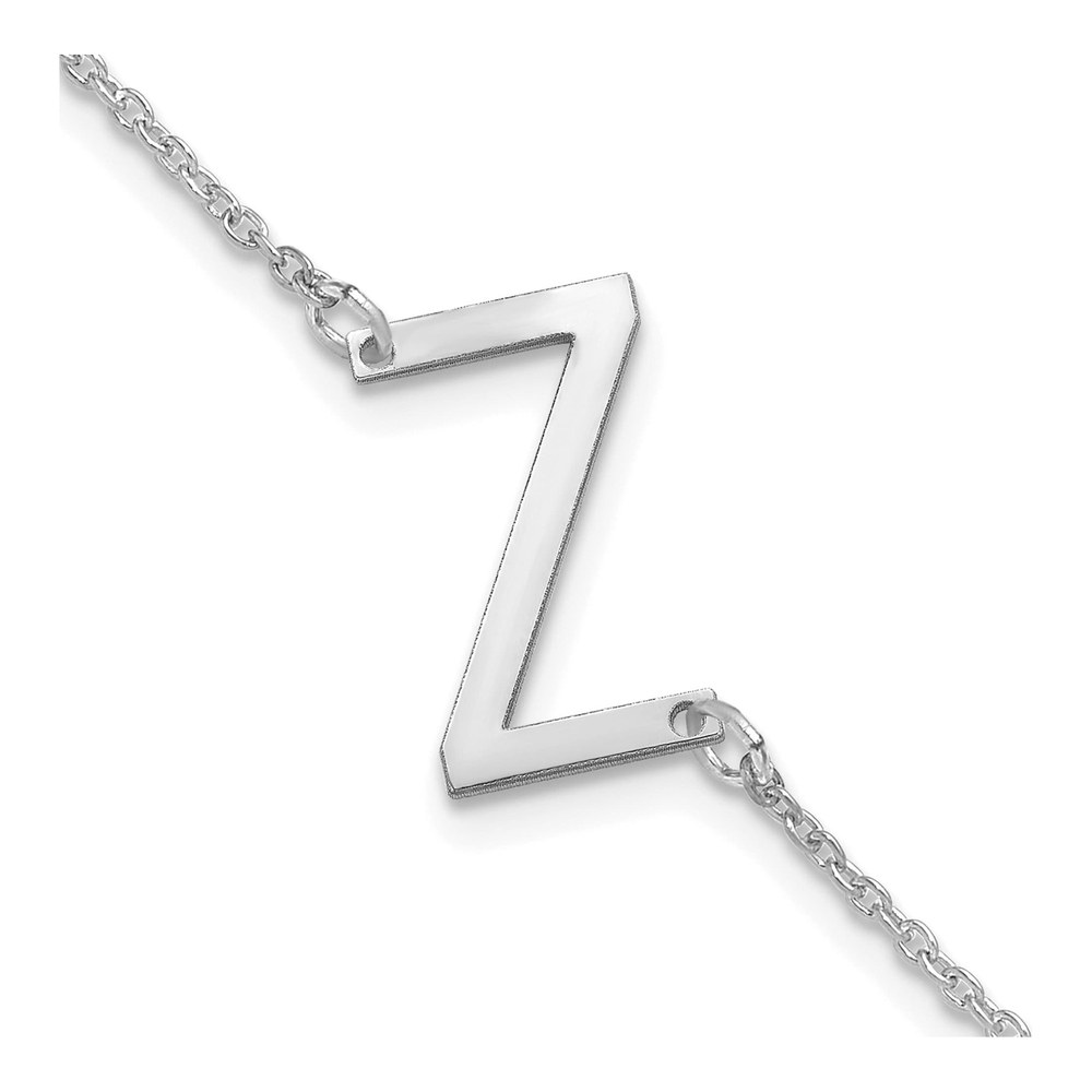 14K White Gold Letter Z Bracelet