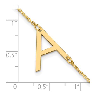 14K Yellow Gold Small Letter A Bracelet – view 3