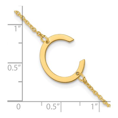 14K Yellow Gold Letter C Bracelet – view 3