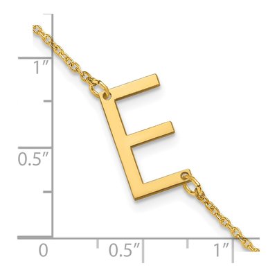 14K Yellow Gold Letter E Bracelet – view 3