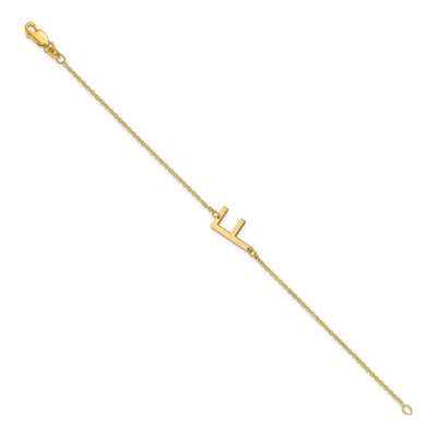 14K Yellow Gold Letter F Bracelet – view 2