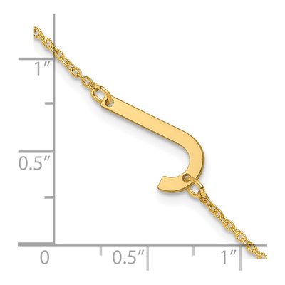 14K Yellow Gold Small Letter J Bracelet – view 3