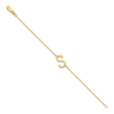 14K Yellow Gold Initial S Bracelet – view 2