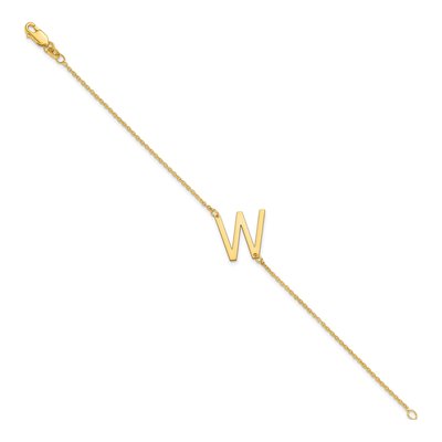14K Yellow Gold Letter W Bracelet – view 2