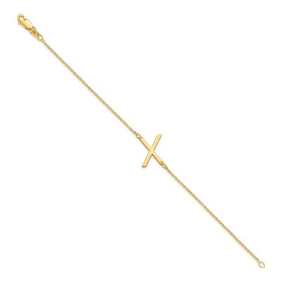 14K Yellow Gold Letter X Bracelet – view 2
