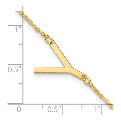 14K Yellow Gold Letter Y Bracelet – view 3
