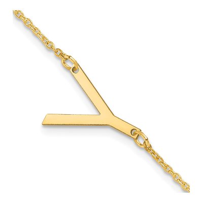 14K Yellow Gold Letter Y Bracelet