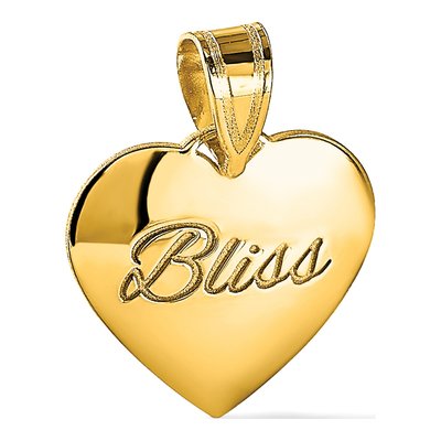 Gold-Plated Sterling Silver Personalized Small Domed Heart Pendant – view 3