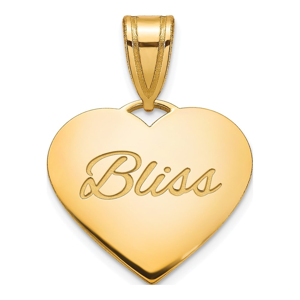Gold-Plated Sterling Silver Personalized Small Domed Heart Pendant