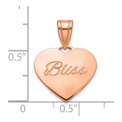14K Rose Gold Small Domed Heart Pendant – view 2
