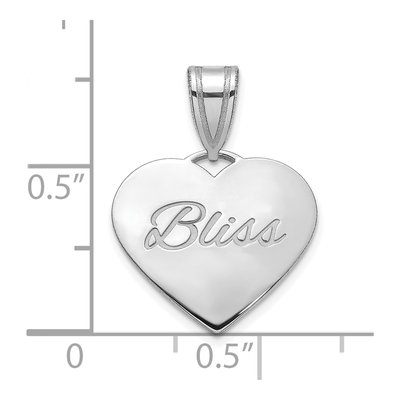 14K White Gold Small Domed Heart Pendant – view 2