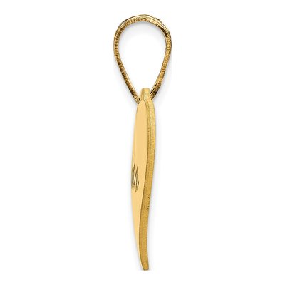 14K Yellow Gold Small Domed Heart Pendant – view 2