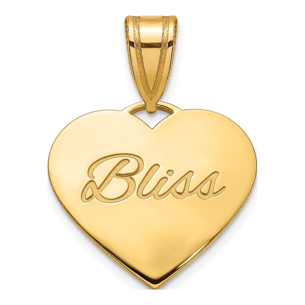 14K Yellow Gold Small Domed Heart Pendant