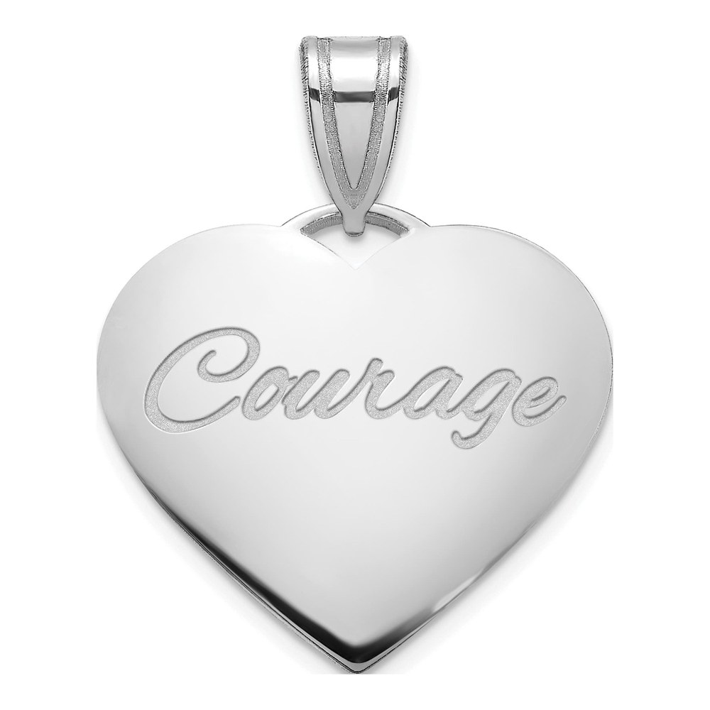 Sterling Silver Personalized Domed Heart Pendant