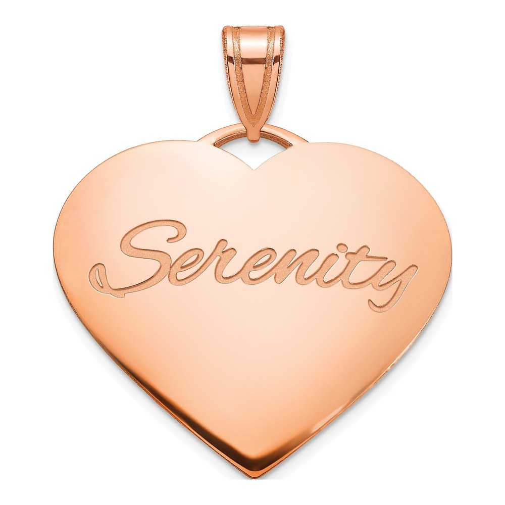 Rose Gold-Plated Sterling Silver Personalized Domed Heart Pendant