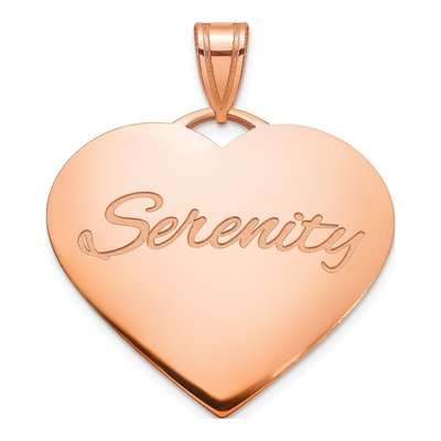 Rose Gold-Plated Sterling Silver Personalized Domed Heart Pendant
