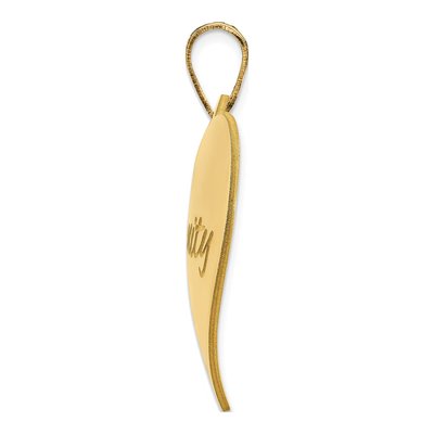 14K Yellow Gold Personalized Large Heart Pendant – view 2