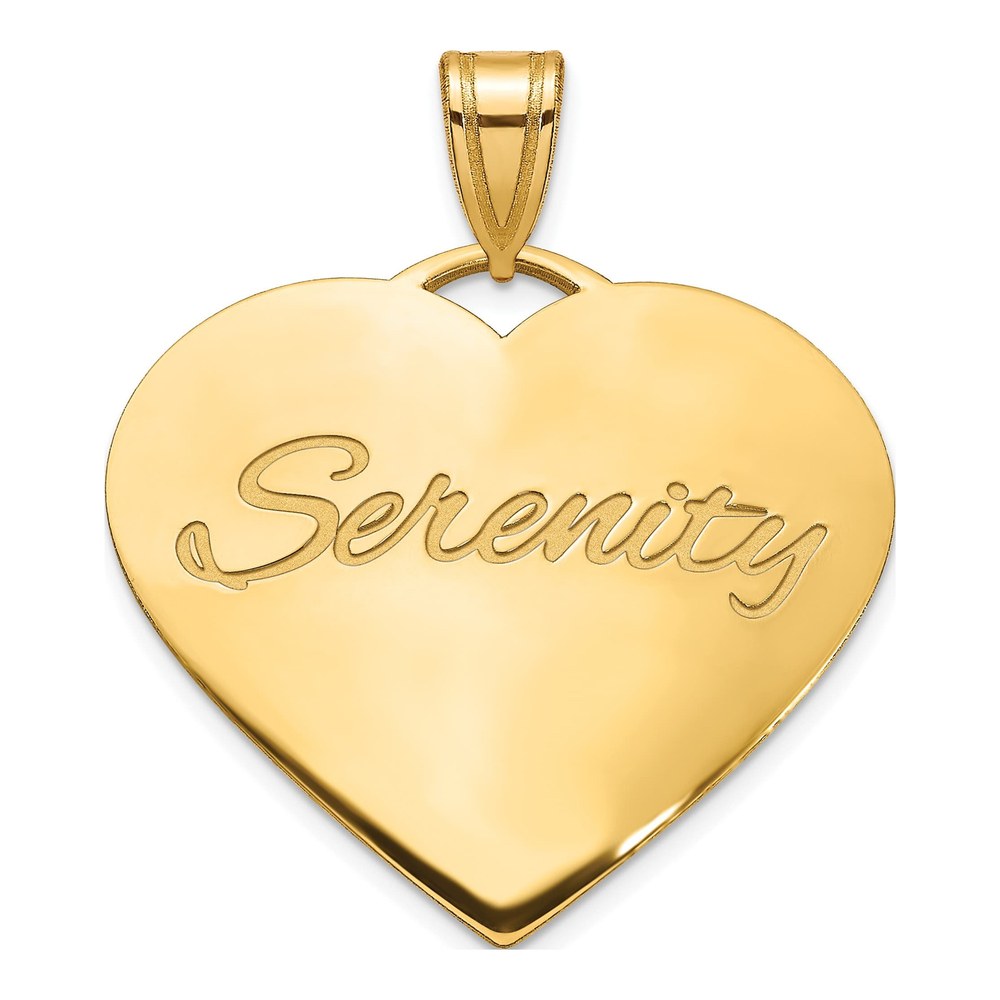 14K Yellow Gold Personalized Large Heart Pendant