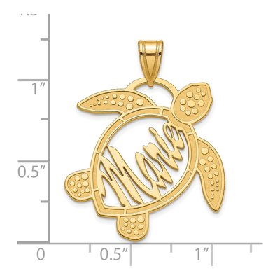 Gold-Plated Sterling Silver Personalized Sea Turtle Name Pendant – view 2