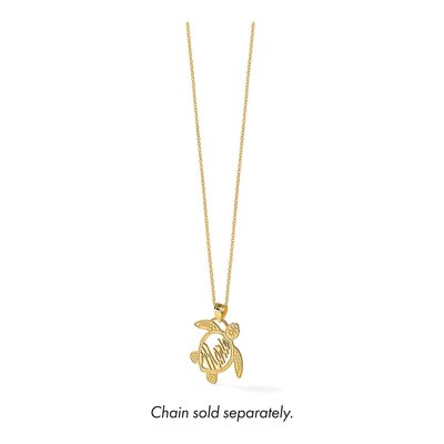 Gold-Plated Sterling Silver Personalized Sea Turtle Name Pendant – view 3