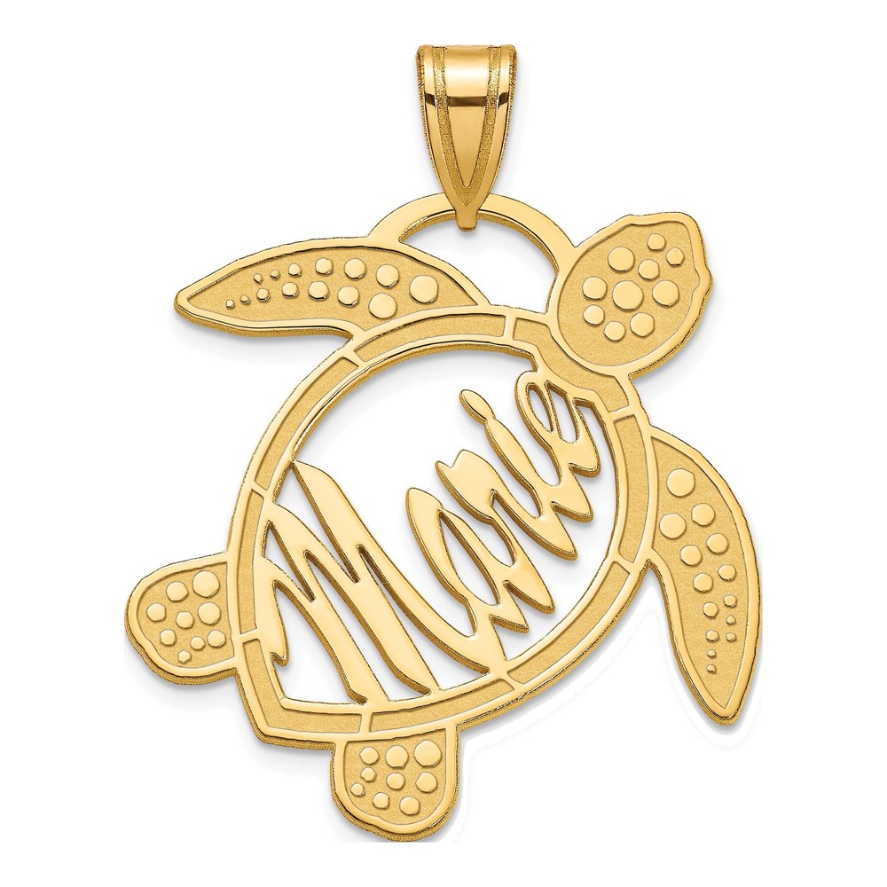 Gold-Plated Sterling Silver Personalized Sea Turtle Name Pendant