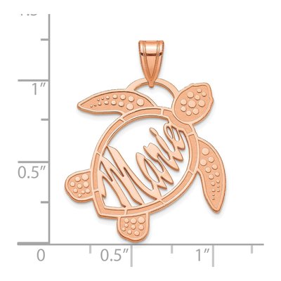 Rose Gold-Plated Sterling Silver Personalized Sea Turtle Name Pendant – view 2
