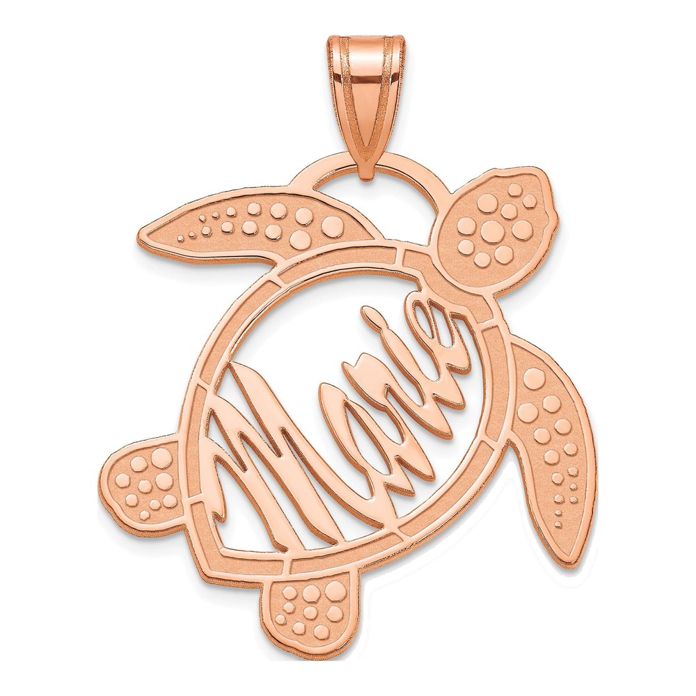 Rose Gold-Plated Sterling Silver Personalized Sea Turtle Name Pendant