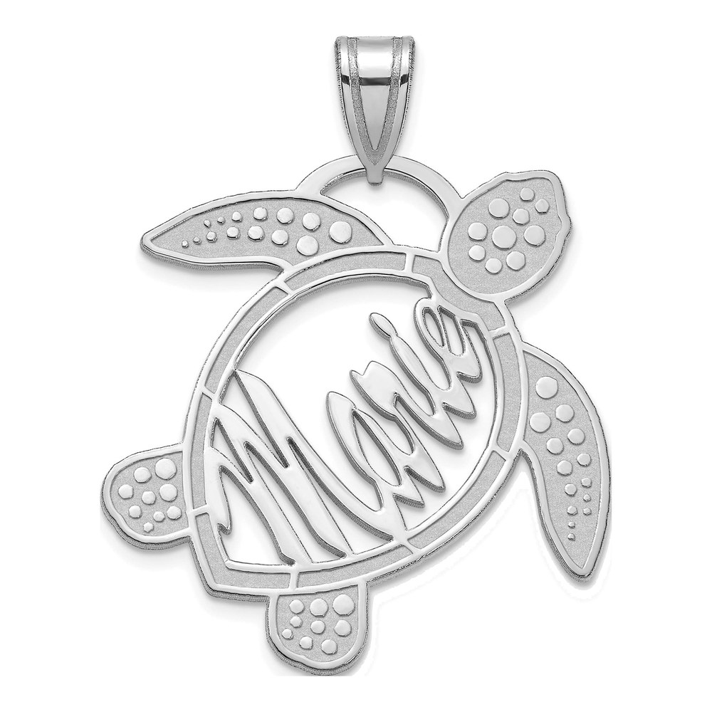 Sterling Silver Personalized Sea Turtle Name Pendant