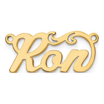 Gold-Plated Sterling Silver Personalized Name Plate Pendant – view 2