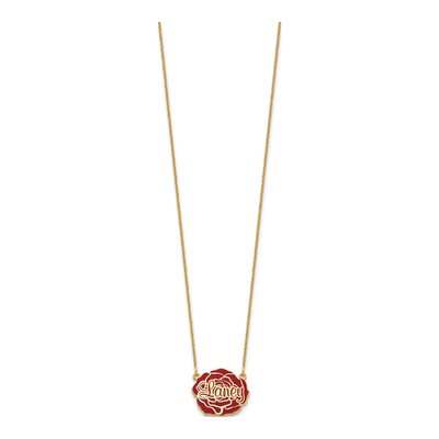 Personalized Gold Plated Epoxy Flower Necklace – view 2