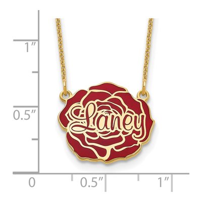 Personalized Gold Plated Epoxy Flower Necklace – view 3