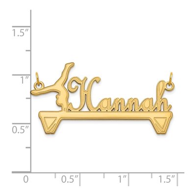 Personalized Gymnastics Nameplate Necklace – view 2