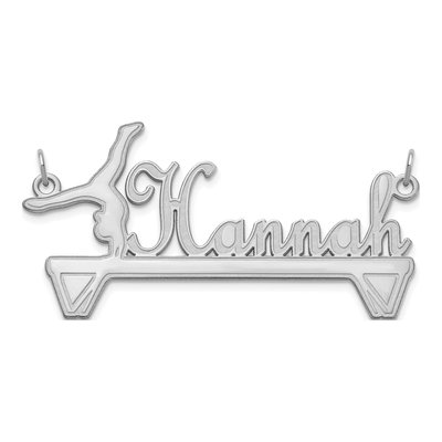Sterling Silver Gymnastics Nameplate Necklace